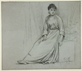Femme assise tournée vers la droite