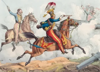 Charge de cavalerie dans une bataille du 19e siècle