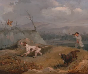 Chasse au tétras, vers 1825.