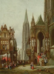 Procession ecclésiastique entrant dans une cathédrale
