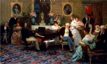 Chopin jouant du piano dans le salon du prince Radziwiłł, 1887