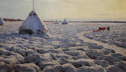 Marais lituaniens sous la neige.