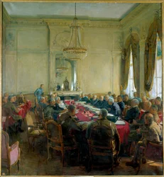 Première Guerre mondiale (1914-1918) : "Une réunion du Conseil supérieur au Trianon Palace à Versailles en juillet 1918"