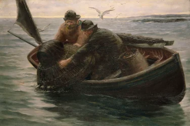 Remontée du casier à homards