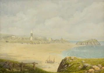 Tenby, la plage (huile sur toile)
