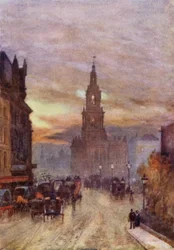Saint Mary-le-Strand (lithographie en couleur)