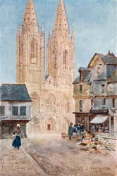 La façade de la cathédrale de Saint-Lô