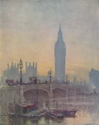 Le Palais de Westminster, Londres, 1910