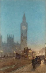Crépuscule sur le pont de Westminster