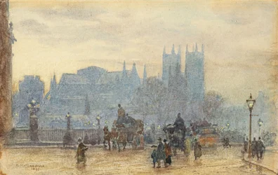 Abbaye de Westminster depuis le Pont de Westminster 1892