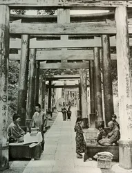 Une avenue de torii à Inari, 1910