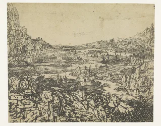 Vallée de montagne avec une rivière sinueuse