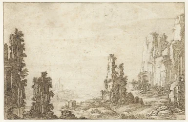 Paysage avec ruines