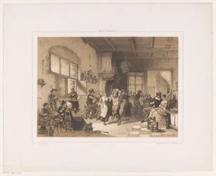 Groupe dansant dans une auberge