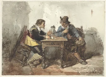 Deux hommes assis à une table