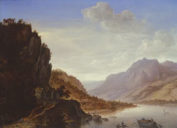 Paysage fluvial montagneux