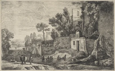 Paysage avec un hôpital