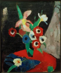 Nature morte de fleurs sur fond noir II