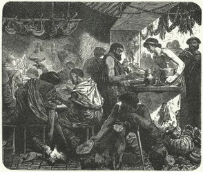 Scène dans une taverne dans la Rome antique