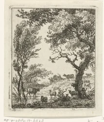 Paysage avec troupeau de bétail