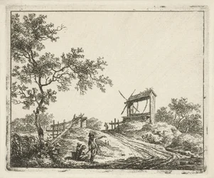 Landschap met waterput