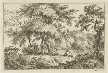 Homme se reposant dans la forêt