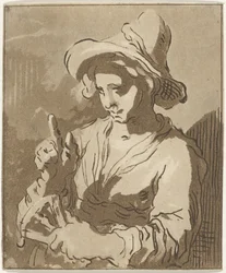 Femme avec un éventail