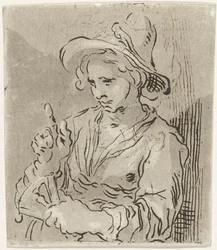 Femme avec éventail