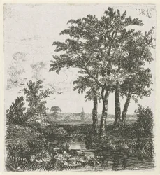 Quatre arbres au bord d