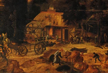 Mine de cuivre, détail (huile sur bois)