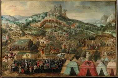 Un siège à Thérouanne, avec une armée dirigée par Charles V campée sous la ville
