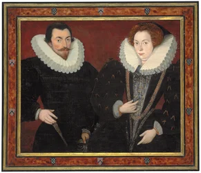 Double portrait de Sir John Harington (1560-1612), de Kelston, et de Mary, Lady Harington (v. 1571-1634), v. 1589-93 (huile sur panneau transférée sur carton)