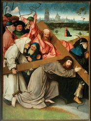 Christ portant la croix (peinture sur bois)
