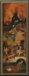 Le Chariot de foin (Triptyque). Panneau gauche