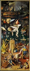 Le jardin des délices, triptyque, panneau de droite ... (peinture sur bois)