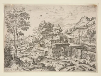 La fuite en Égypte, des paysages avec scènes bibliques et mythologiques