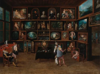 Connaisseurs dans une galerie, premier tiers du 17e siècle