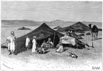 Campement nomade, Sahara, vers 1890