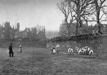 Le jeu de mur à Eton : Jour de la Saint-André - Oppidan contre Colleges, vers 1900, 1903