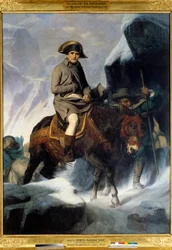 Portrait de Napoléon Bonaparte (1769-1821) traversant le Saint-Bernard en 1800