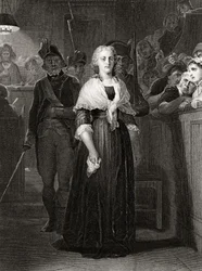 Marie-Antoinette devant le Tribunal Révolutionnaire, 14 octobre 1793, gravée par William French (c.1815-98)