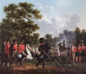 Le Duc de Wellington visitant les avant-postes à Soignes
