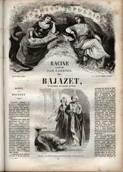 Bajazet tragédie en cinq actes de Jean Racine - gravure dans "Œuvres de Jean Racine" illustrée par Pauquet et notice par Emile de La Bédollière - 1851