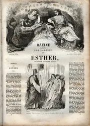 Illustration pour « Esther » de Jean Racine - gravure dans « Œuvres de Jean Racine » illustrées par Pauquet et notice par Émile de La Bédollière - 1851
