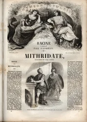 Mithridate tragédie en cinq actes de Jean Racine - gravure dans "Œuvres de Jean Racine" illustrée par Pauquet et notice par Emile de La Bédollière