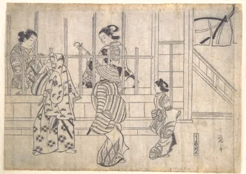 Scène de rue à Yoshiwara