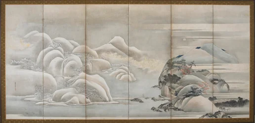 Paysage : deux des quatre saisons, automne et hiver, période Edo