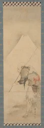Le pêcheur Hakuryo et le mont Fuji, période Edo, 1770-1820