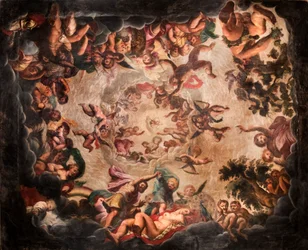 Plafond de la salle Elysium, château de Bolsover, Derbyshire