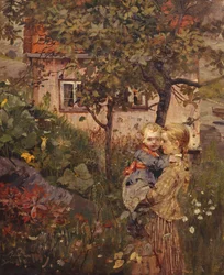 Enfants dans le jardin